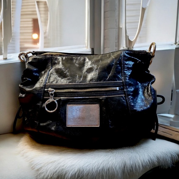 Coach Poppy Black Drawstring Leather Bag - Picture 1 of 5